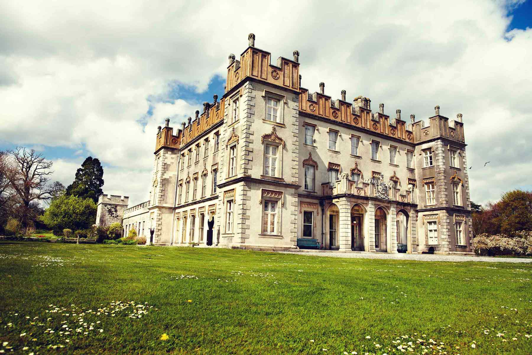 A wedding venue set for a ceremony